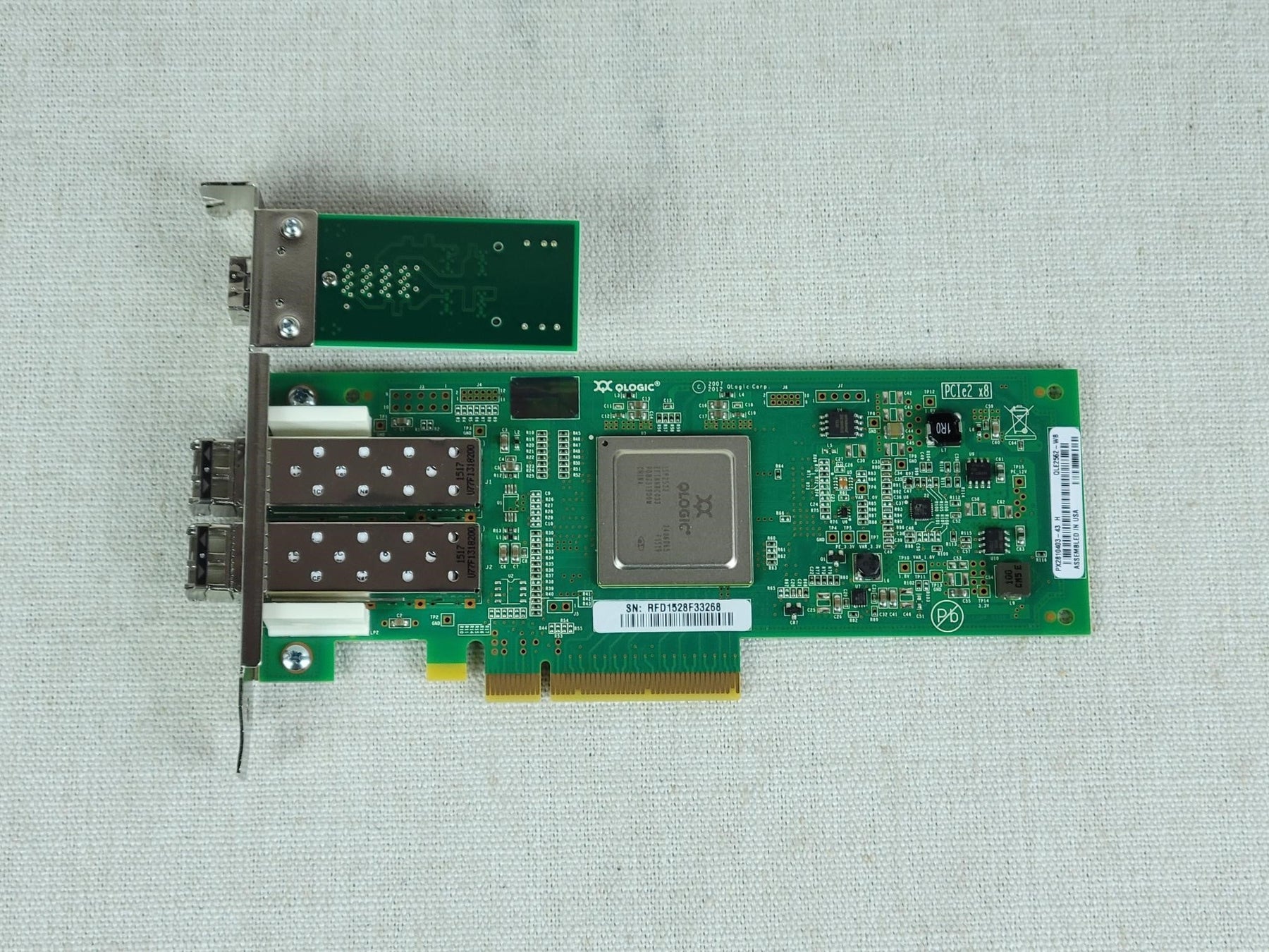 Qlogic Dual Port 8GB FC PCI-e HBA Full Bracket w/ SAS Expander QLE2562-WB