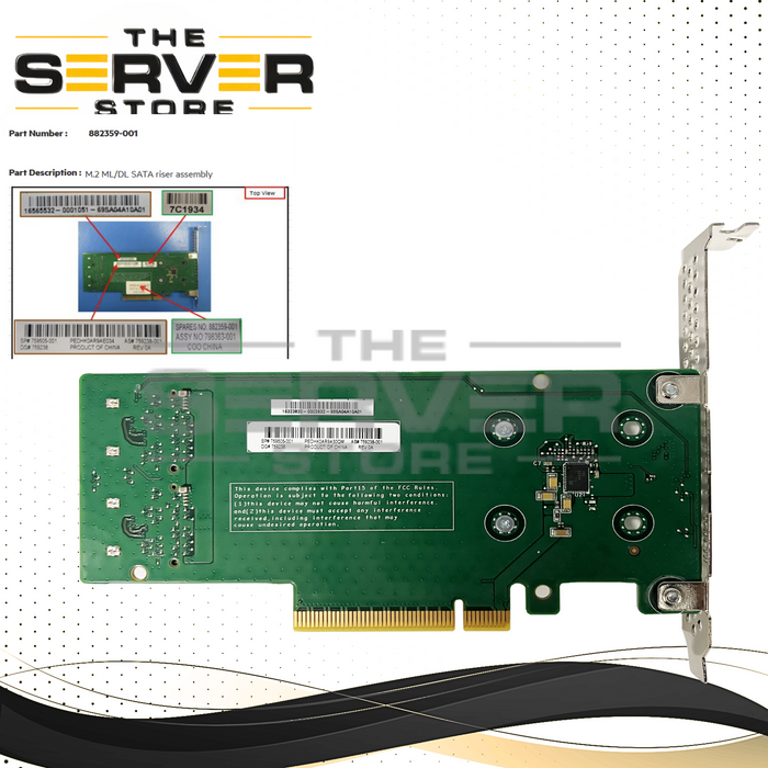 (LOT OF 100) HPE SATA M.2 ProLiant ML/DL Dual Drive PCIe Riser Card 759505-001