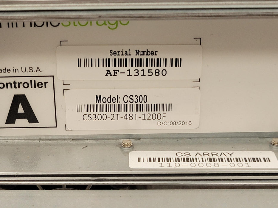 138TB Nimble Storage CS300 & ES1-H90T – 4.3TB Flash, 10Gbe