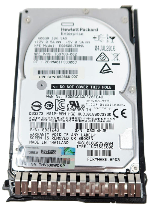 HP 781516-B21 600GB 12G SAS  2.5" 10K SFF 781577-001 Hard Drive