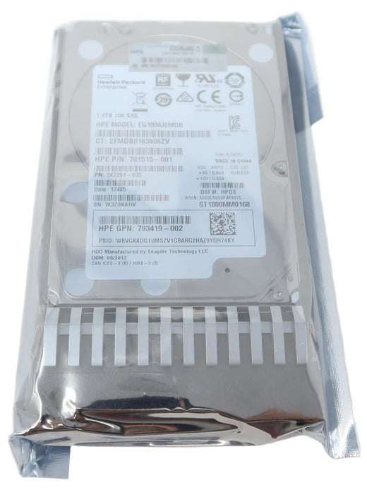 787649-001 HP MSA2 1.8TB 12G 10K 2.5 SAS Drive