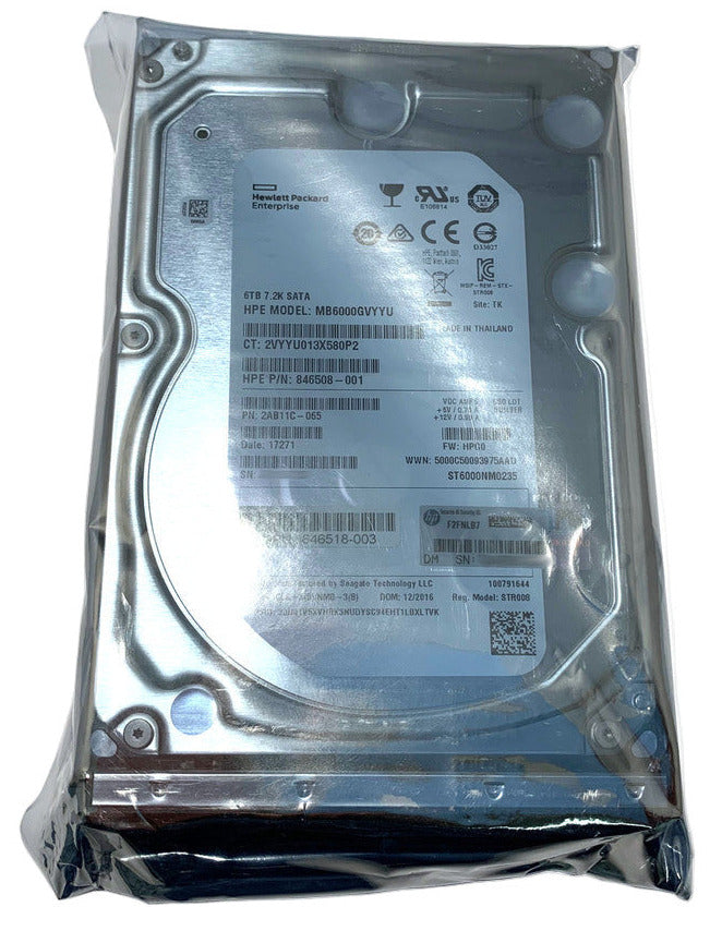 797456-001 797521-001 797269-B21 HP 6TB 7.2K RPM 6Gb/s 3.5" SATA Hard Drive