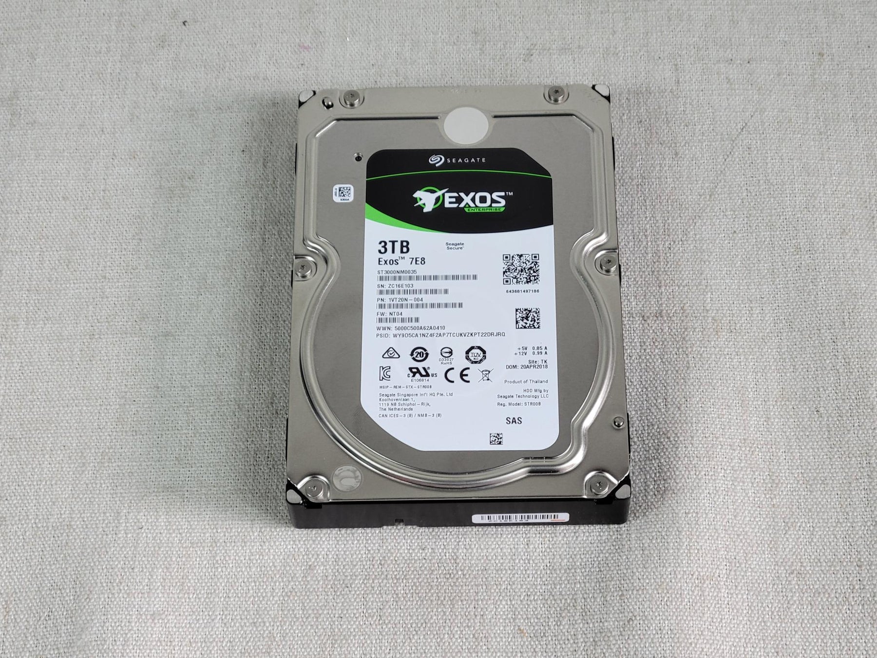 Seagate ST3000NM0035 3TB 7.2k 12Gb/s 3.5” SAS Hard Drive SED