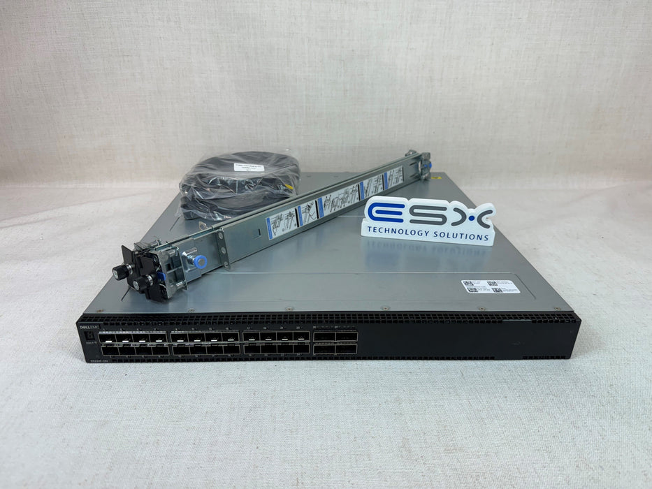 Dell S5224F-ON 24 Port SFP28, 4x QSFP28 Switch, 2x PSU, 4x Reverse Air Fan, OS10