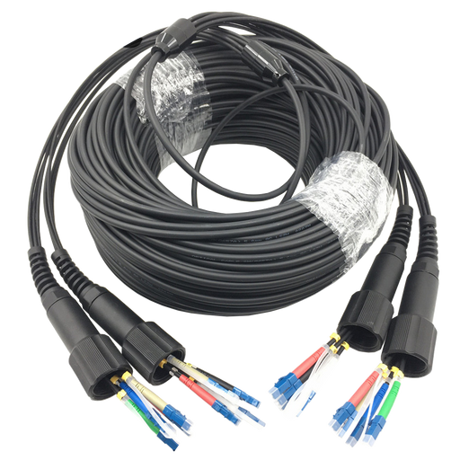 8-core 100¡ìT G657A1 Singlemode LC UPC to PDLC UPC Outdoor DVI Waterproof Armored Fiber Optic Patch Cord