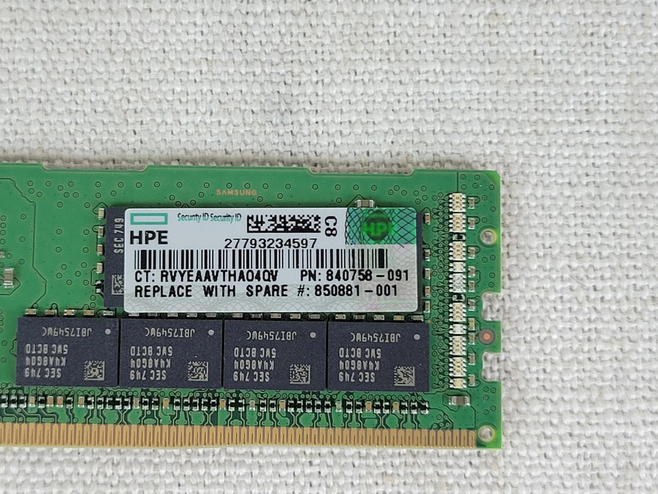840758-091 HPE 32GB 2Rx4 PC4-2666V DDR4 DIMM 850881-001