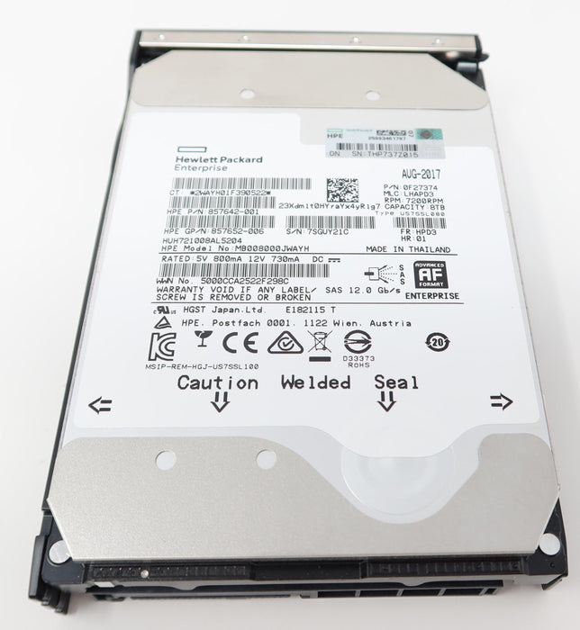 861592-B21 HPE 8TB 12G SAS 7.2K LFF 3.5" 512e HDD 861608-001