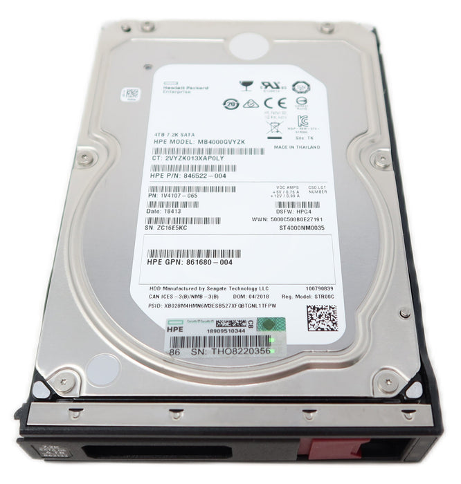 862133-001 861683-B21 HPE 4TB 7.2K 6G LFF 3.5" SATA Drive for G10