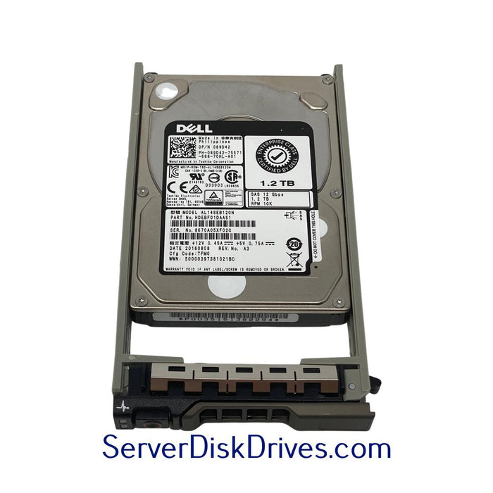 89D42 — Dell 1.2TB 10K RPM 12Gb/s 2.5 SAS Hard Drive AL14SEB120N