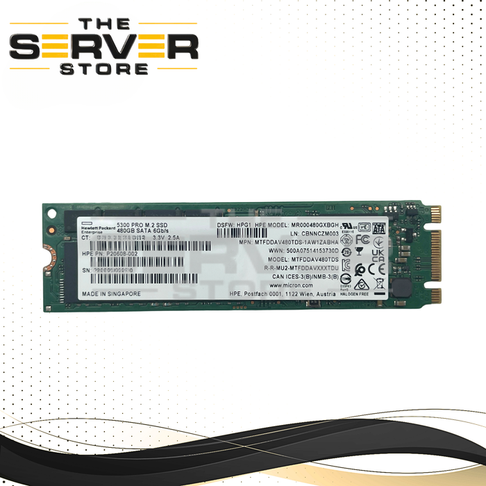 HPE 480GB SATA 6G 2280 M.2 RI SSD Micron 5300 PRO Series P19890-B21 P27212-001 P20608-002