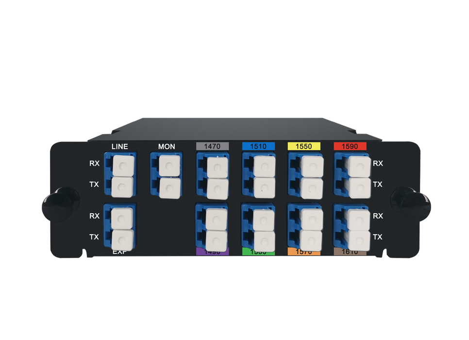 8CH 1470-1610nm, with Monitor and Expansion Port, LC/UPC, Dual Fiber, High Density CWDM Mux Demux, FHD Plug-in Module