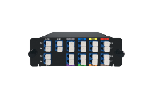 8CH 1470-1610nm, with Monitor and Expansion Port, LC/UPC, Dual Fiber, High Density CWDM Mux Demux, FHD Plug-in Module