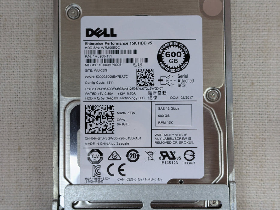 Dell 4HGTJ 600GB 15k 12Gb/s 2.5” SAS Hard Drive Seagate ST600MP0005