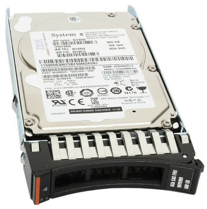 90Y8909 90Y8908 90Y8912 IBM SYSTEM X 600GB 10K RPM 6Gbps 2.5" SAS Hard Drive