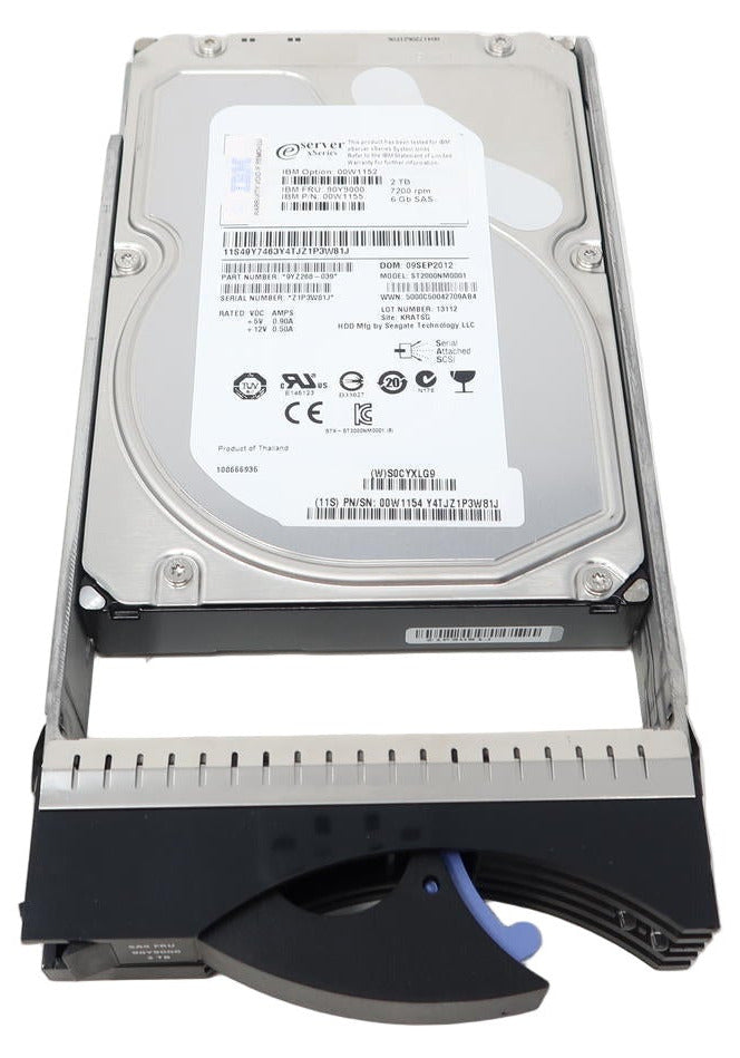 90Y9000 IBM 2TB SAS 3.5" 6GB NL 7200 RPM Hard Drive 00W1155