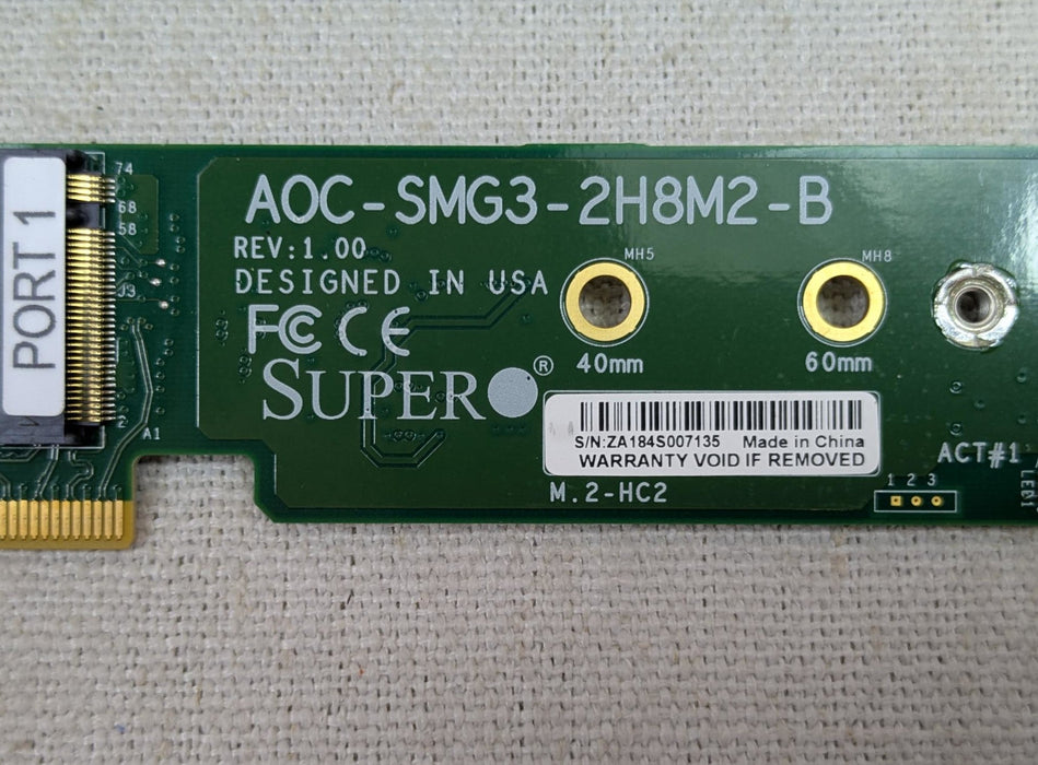 Supermicro AOC-SMG3-2H8M2-B SATA/NVMe M.2 Hybrid Carrier Card for BigTwin Server