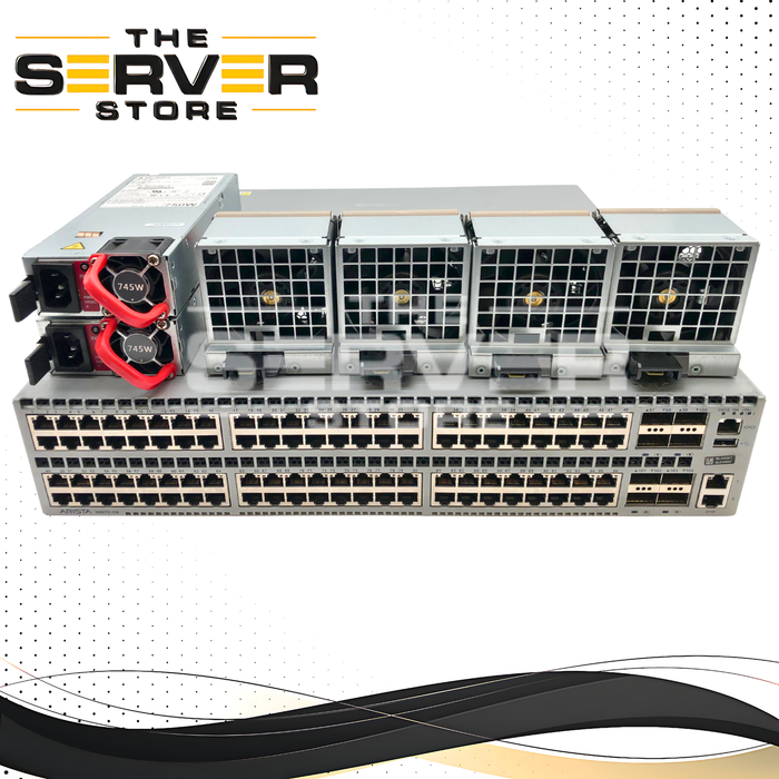 Arista DCS-7050TX-128-F 7050TX-128 Series 2RU Data Center Switch, 96x 10GBASE-T (RJ45) Ports, 8x 40GbE QSFP+ Ports, Front-to-Rear Airflow. P/N: DCS-7050TX-128-F.