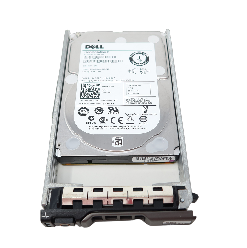 9W5WV — Dell 1TB 7.2K 6Gb/s 64MB 2.5 SAS Hard Drive ST91000640SS
