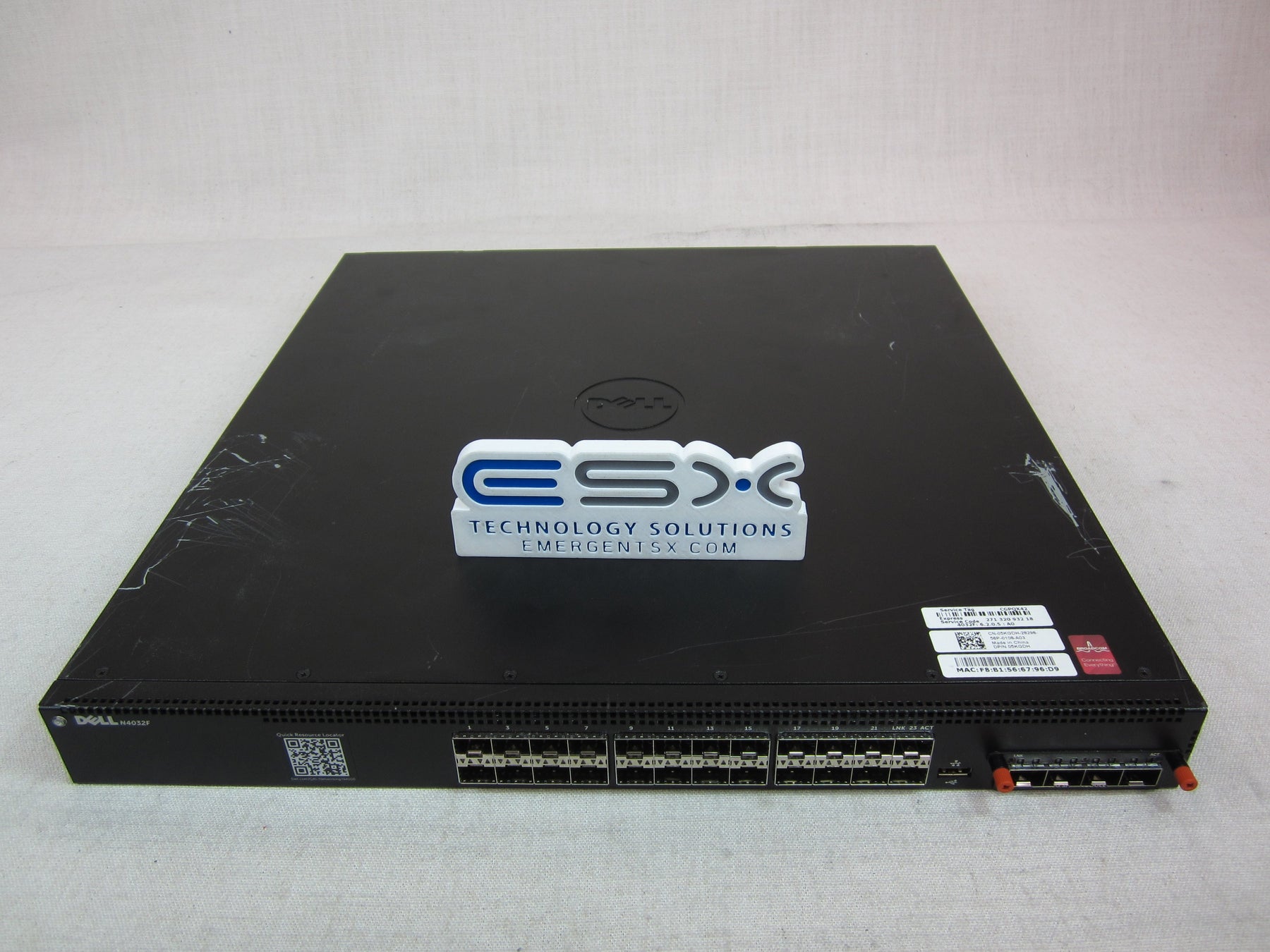 Dell N4032F 24 Port 10G SFP+ w/ 4x SFP+ Uplink Networking Switch, 2x PSU, Rails