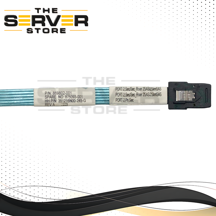 HPE Amphenol Slim-SAS Cable, 2x SFF-8087 Connectors, 35cm Length, For DL380 Gen10 (AROC) Array on Chip to Shiner 36p PORT1+2 kit. P/N: 875093-001.