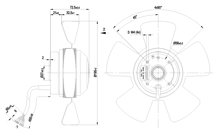 A2D200-AA02-01 ebm-papst AC AXIAL FAN