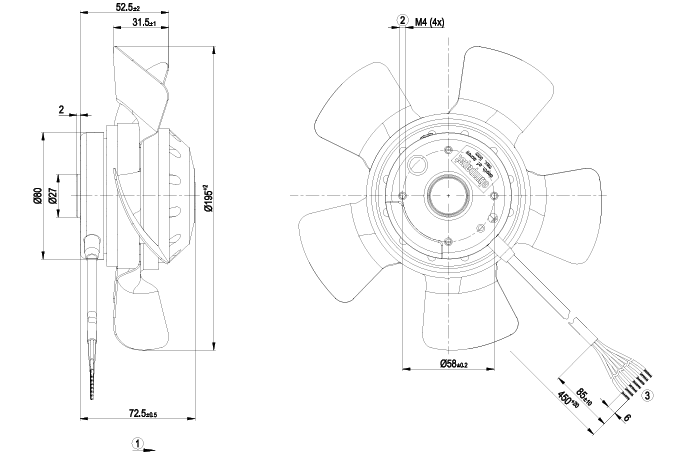 A2D200-AA02-02 ebm-papst AC AXIAL FAN