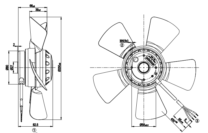 A2D250-AA26-51 Ebmpapst Fan 400V