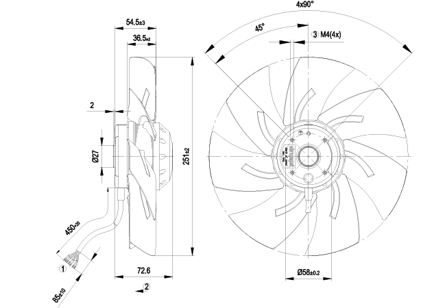 A2D250-AH02-01 ebm-papst  AC AXIAL FAN