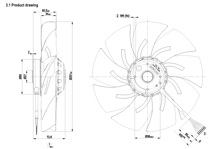 A2D250-AI02-01 ebm-papst AC AXIAL FAN