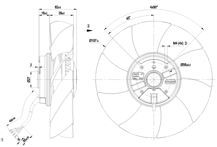 A2E200-AI38-01 ebm papst AC AXIAL FAN