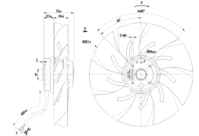 A2E250-AM06-01 ebm papst AC AXIAL FAN