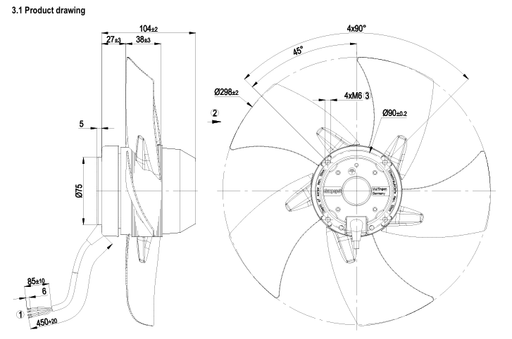 A2E300-AP02-02 ebmpapst AC AXIAL FAN