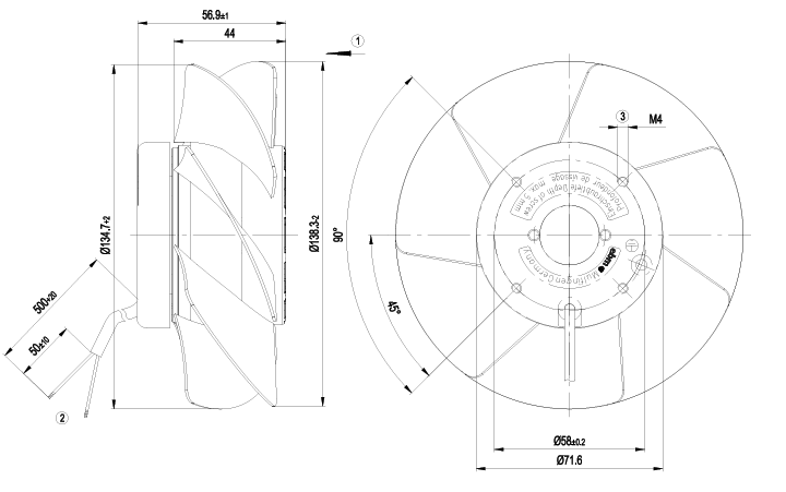A2S130-AB03-11 ebm papst AC Axial Fan