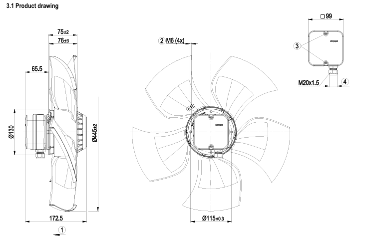 A4D450-AU01-01 EBMpapst Axial Fan