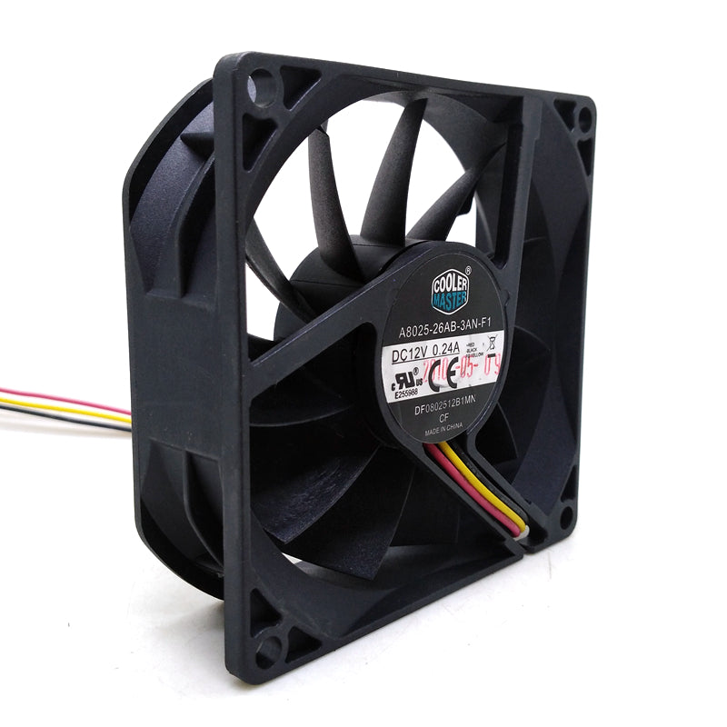 A8025-26AB-3AN-F1 80x80x25mm 12V DC 0.24A Axial Cooling Fan