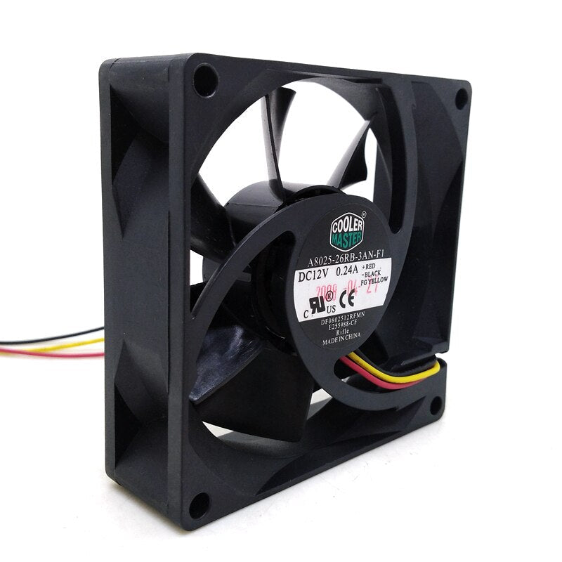 A8025-26RB-3AN-F1 80x80x25mm 12V DC 0.24A 3-Wire Axial Cooling Fan