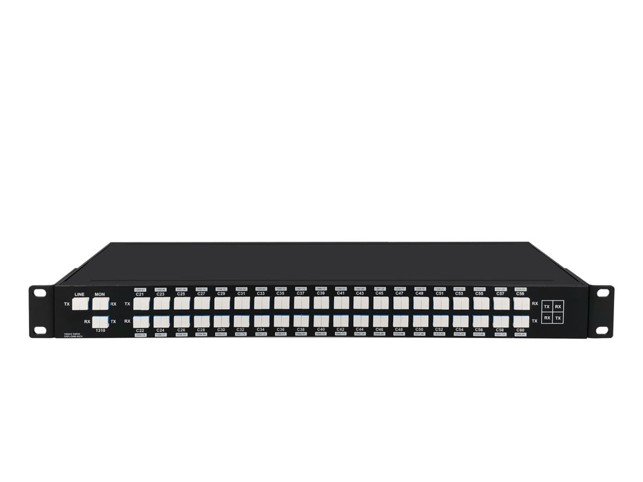 AAWG 40CH 100GHz C21-C60 Dual Fiber, with 1310nm and Mon, 3.5dB Typical IL, LC/UPC, DWDM Mux Demux, 1U Rack Mount, FMU-D402160M3