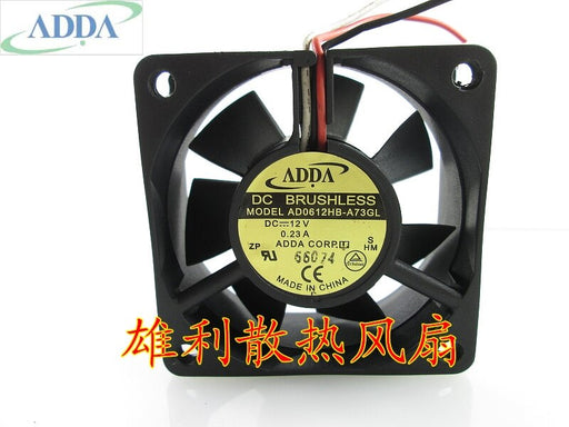 ADDA AD0612HB-A73GL 60x60x25mm 12V DC 0.23A 3-Wire Axial Cooling Fan