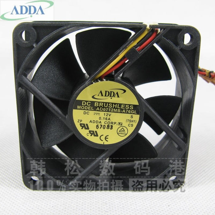 ADDA AD0712MB-A76GL 70x70x25mm 12V DC 0.16A 3-Wire Axial Cooling Fan