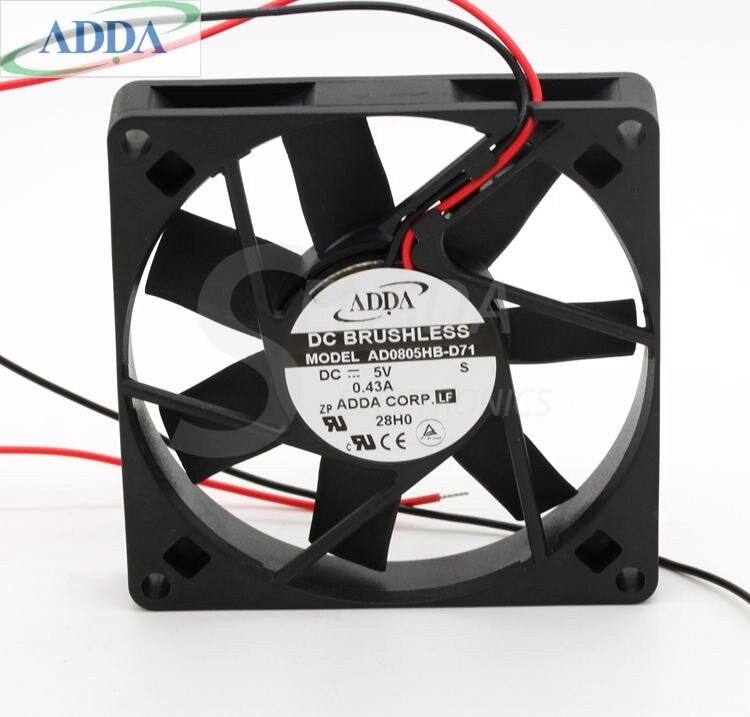ADDA AD0805HB-D71 5V DC 0.43A Axial Cooling Fan