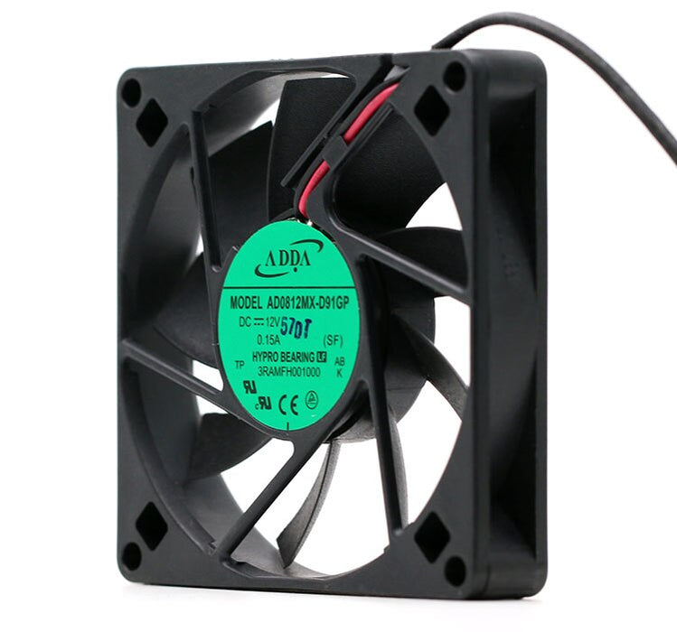 ADDA AD0812MX-D91GP 12V DC 0.15A 2-Wire Axial Cooling Fan