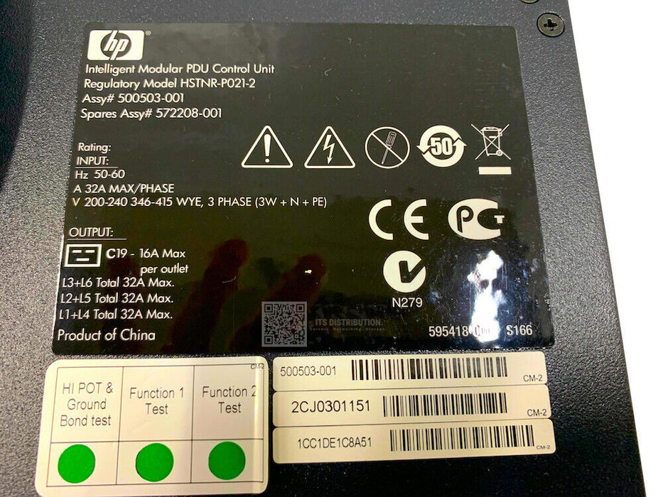 AF527A I Open Box HP 22kVA 32A 3Phase International Core Intellig PDU 572208-001
