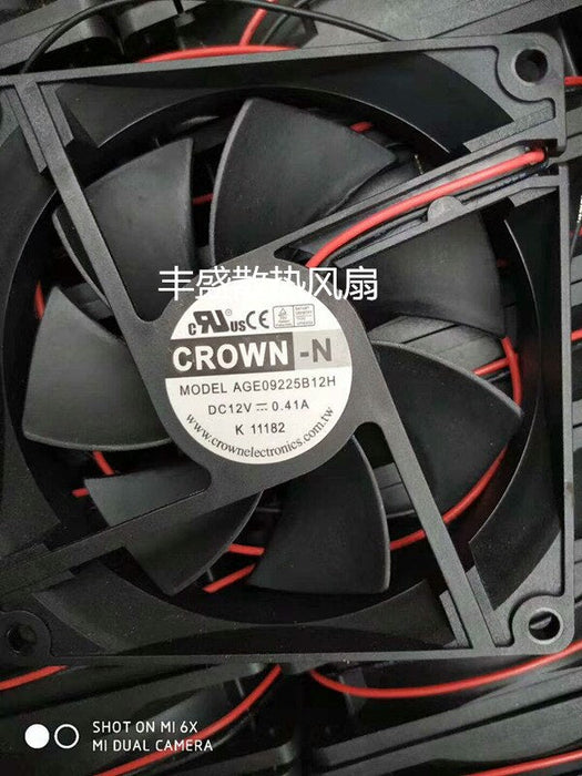 AGE09225B12H CROWN 92x92x25mm 12V DC 0.41A Axial Cooling Fan
