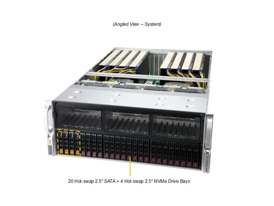 Supermicro AS-4125GS-TNRT DP AMD EPYC 9004/9005 Series ECC DDR5 RDIMM SATA 6Gbps M.2 PCIe 3.0 x4 NVMe 4U Rackmount GPU A+ Server