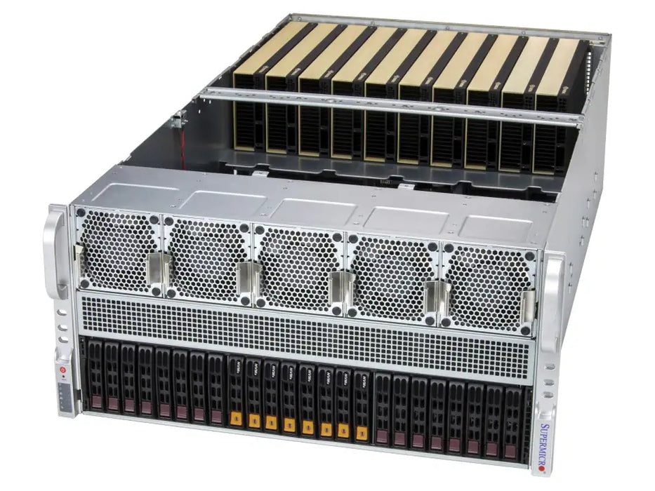 AS-5126GS-TNRT2 SuperMicro GPU A+ Server, 2 x AMD EPYC 9845, 24 x 128GB RAM, 8 x 15.36TB NVMe SSD, 6 x NVIDIA H200 141GB NVL Graphics Card - NEW - 3 YEAR WARRANTY