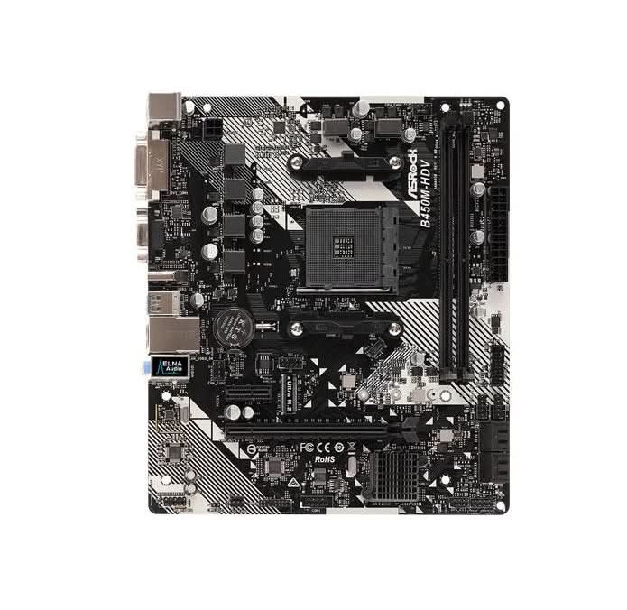 ASRock B450M-HDV AM4 AMD B450 32GB USB 3.1 Gen1 MATX Motherboard
