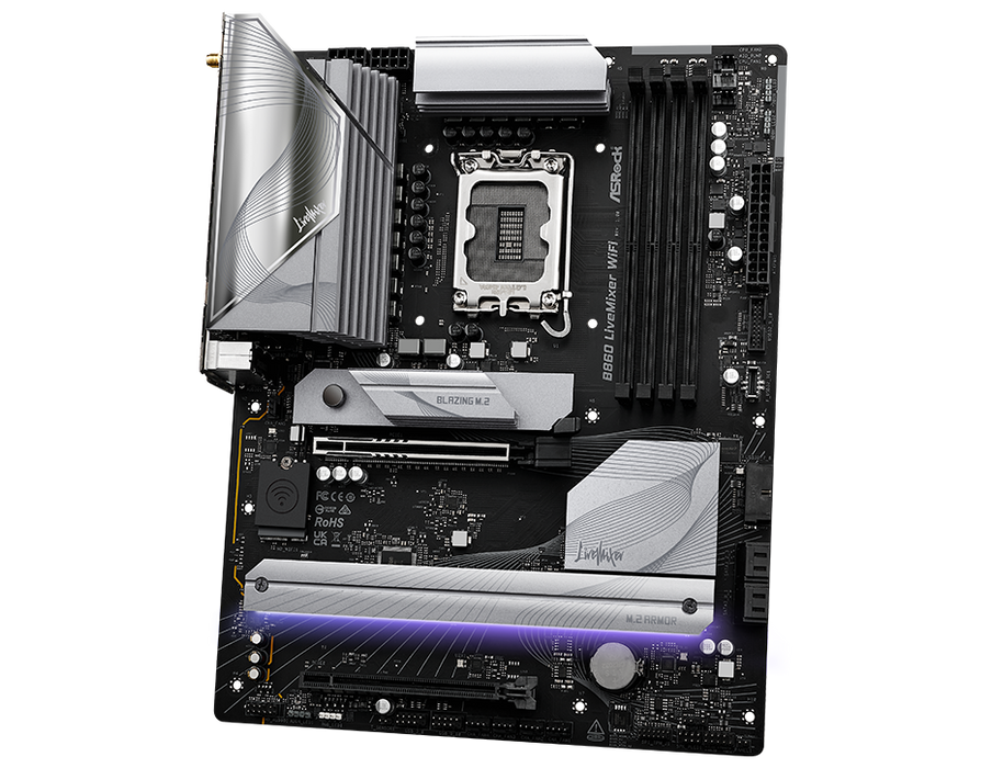 ASRock MB B860 LiveMixer WiFi B860 S1851 max256G DDR5 PCIe ATX