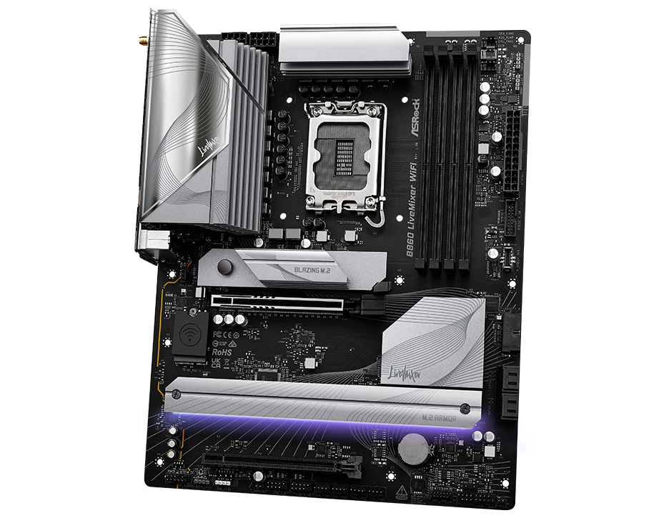 ASRock MB B860 LiveMixer WiFi B860 S1851 max256G DDR5 PCIe ATX
