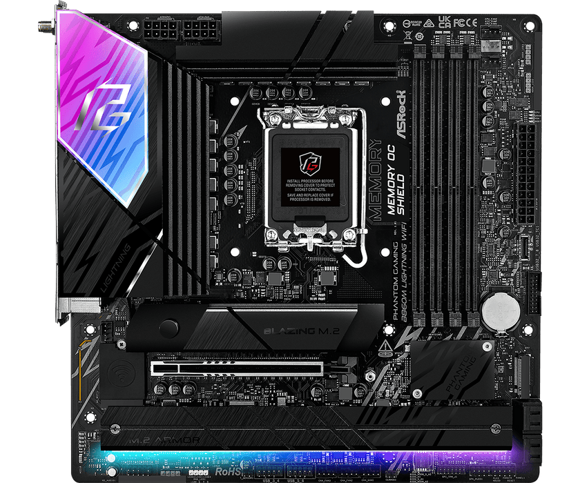ASRock MB B860M Lightning WiFi B860 LGA1851 Max256GB DDR5 Micro ATX