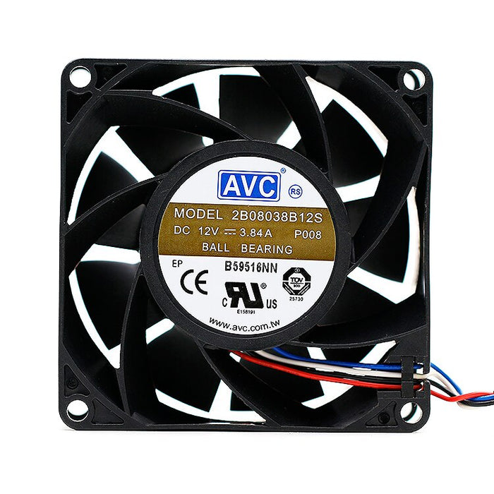 AVC 2B08038B12S 80x80x38mm 12V DC 3.84A Axial Cooling Fan
